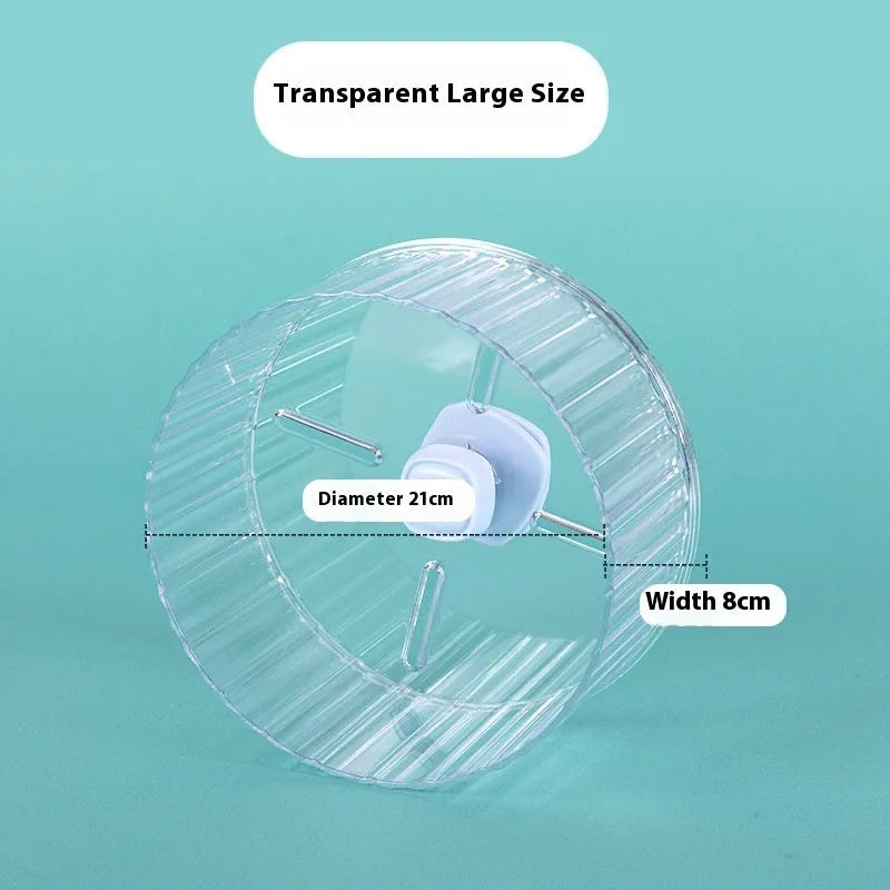 21cm diameter parrot exercise running wheel in transparent plastic for bird cage enrichment