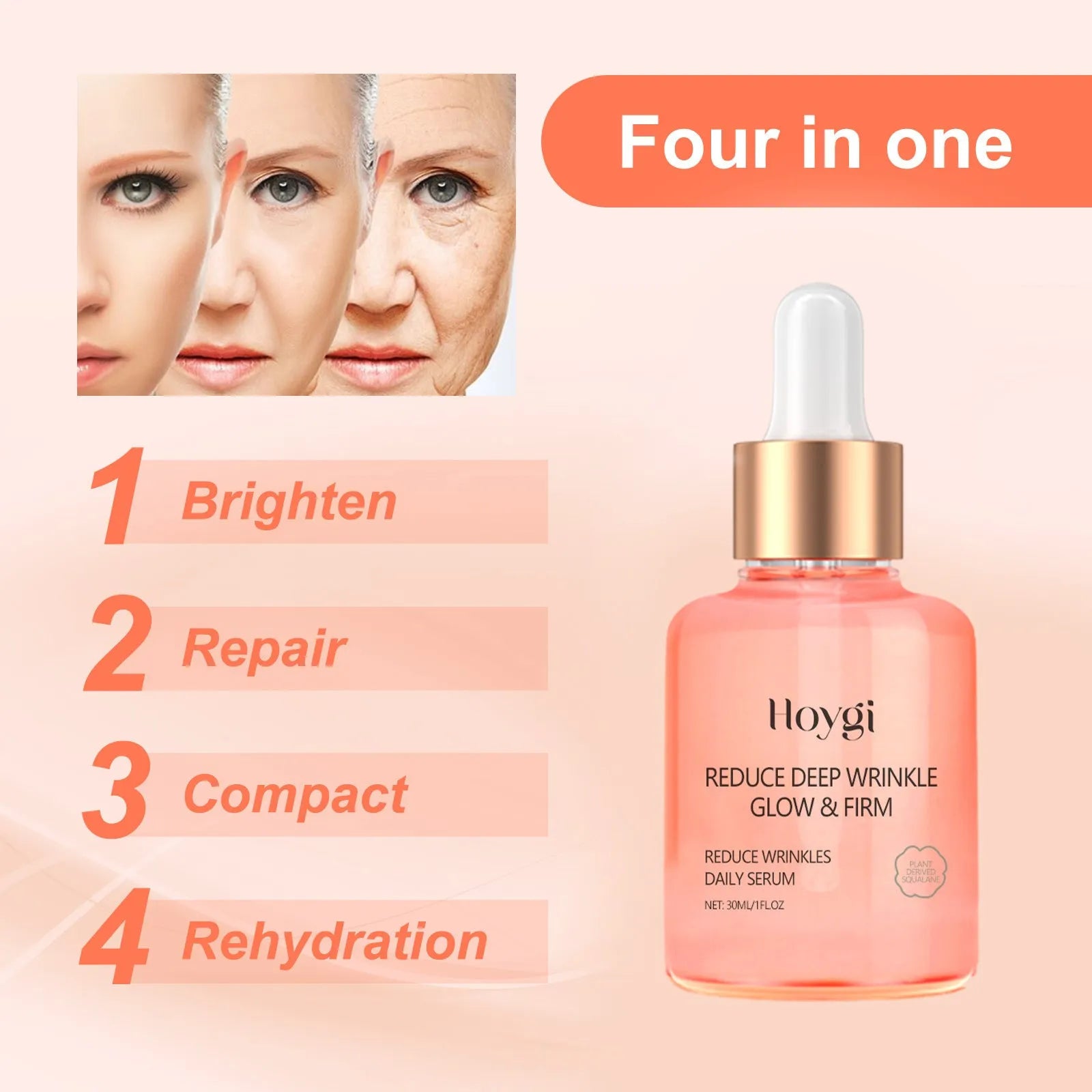 30ml rose essential oil bottle for facial skincare treatment targeting fine wrinkles