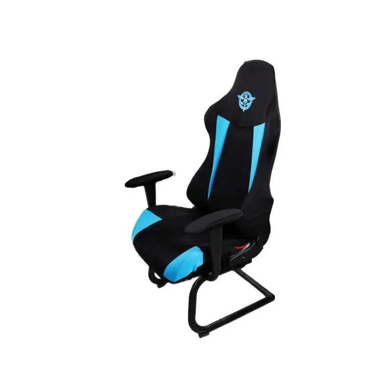 Dustproof polyester chair cover set for home computer chair, 80x88cm, black red, with armrest covers