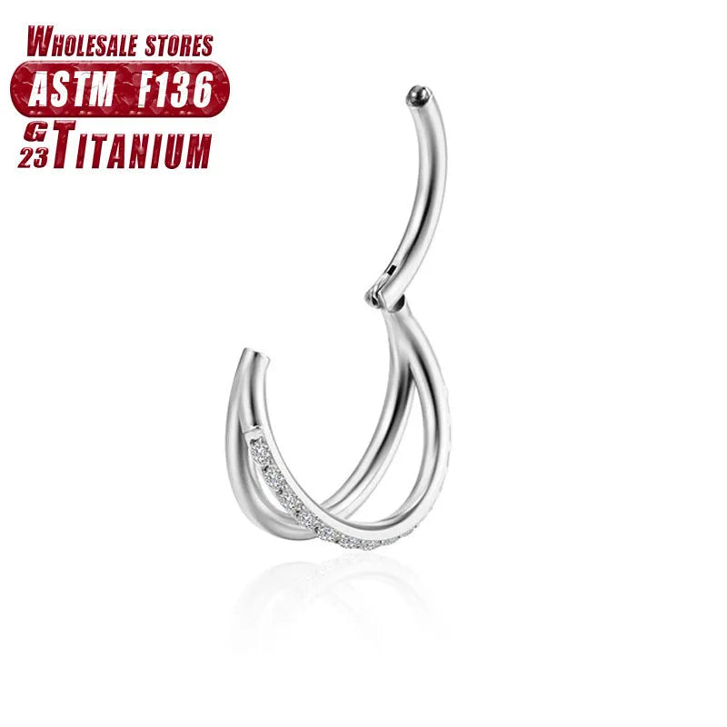 Titanium alloy nose ring F136 piercing jewellery in multiple colours and sizes