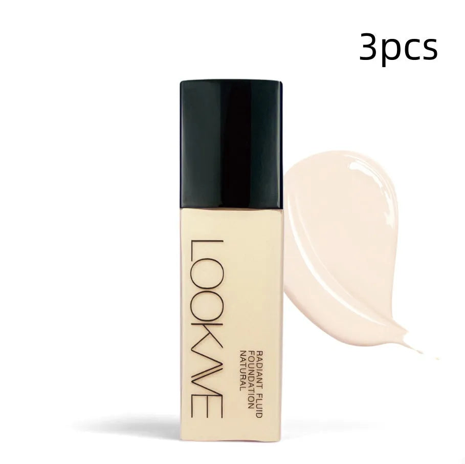 LOOKAVE Matte Liquid Foundation bottle in 21ml size, shown in Ivory White shade