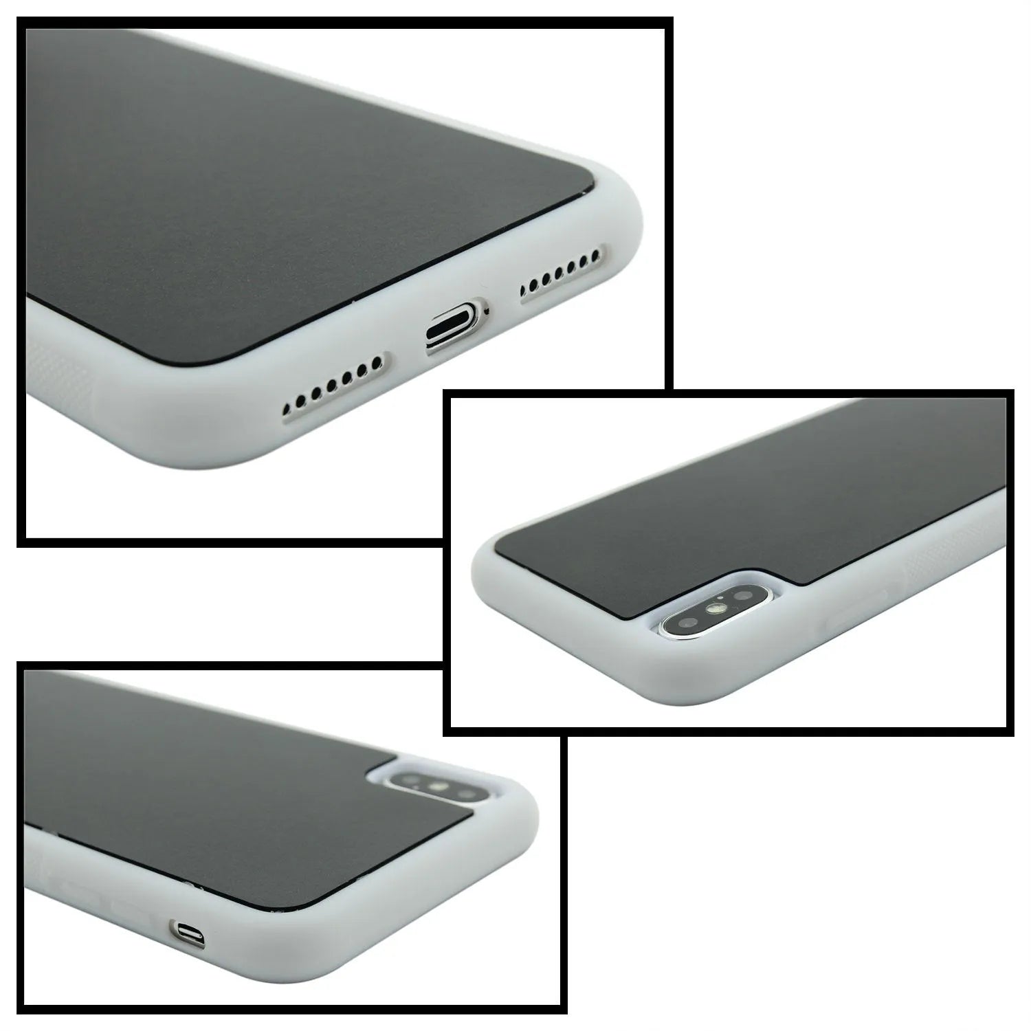 Anti-gravity nano material TPU PC two-in-one shockproof phone case in black with mirror finish for iPhone