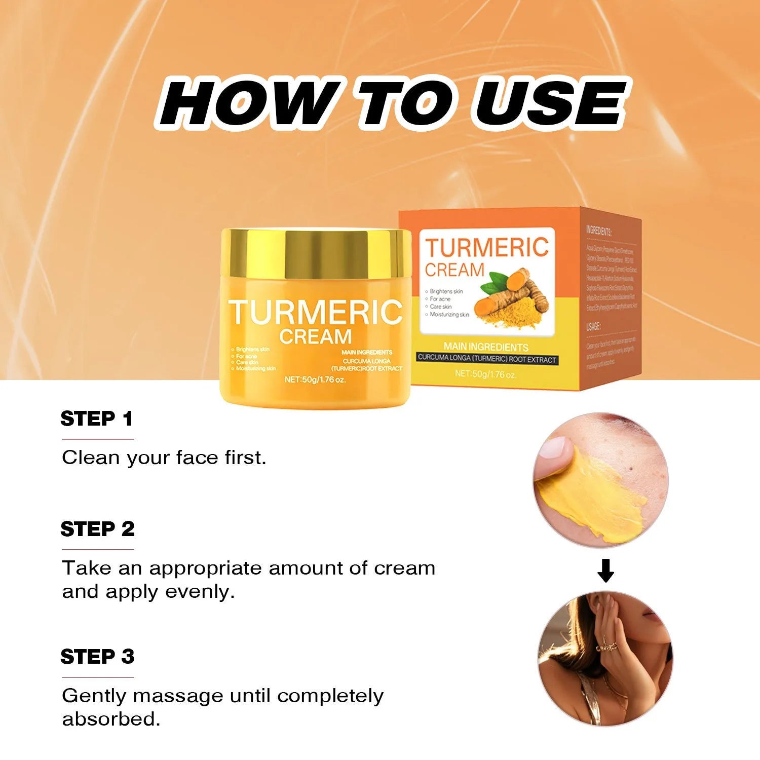 50g jar of moisturising cream for facial hydration and skin brightening