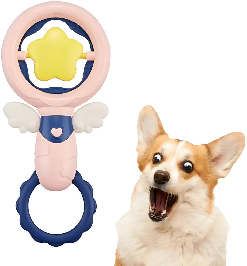 Set of four pink durable dog chew toys for large breed aggressive chewers with dental cleaning benefits