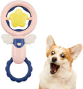 Set of four pink durable dog chew toys for large breed aggressive chewers with dental cleaning benefits