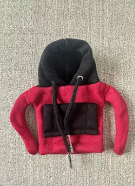 Red and white Christmas-themed polyester hood cover for a car gear shift lever.