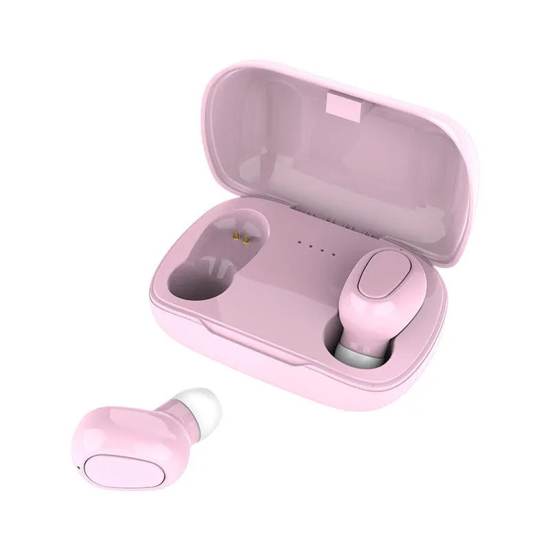 TWS Bluetooth headset V5.0 wireless earbuds with charging case in black