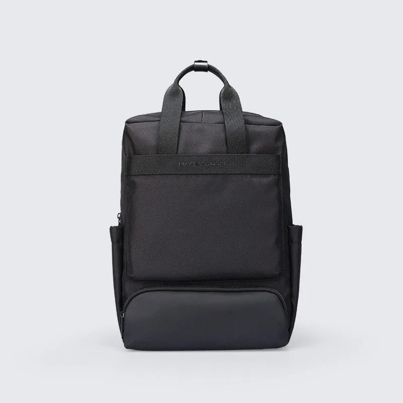 Black Oxford cloth lightweight computer backpack with 20-35 litre capacity.