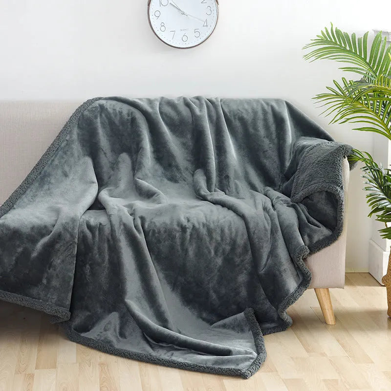 Flannel cotton wool sherpa thick pet blanket waterproof base dog kennel bed mat beige grey black coffee sizes XS to XXL