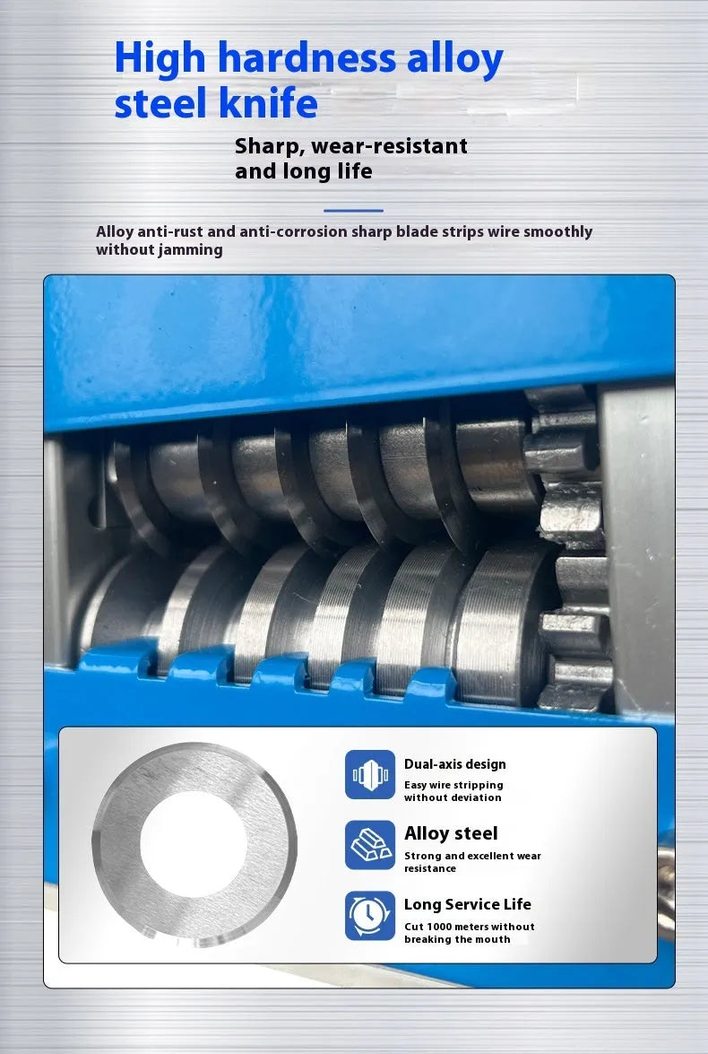 SD-017 manual wire stripping machine for cables 0.5mm to 17mm in diameter.