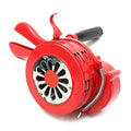Red manual hand crank air raid alarm siren with aluminium alloy body and folding handle