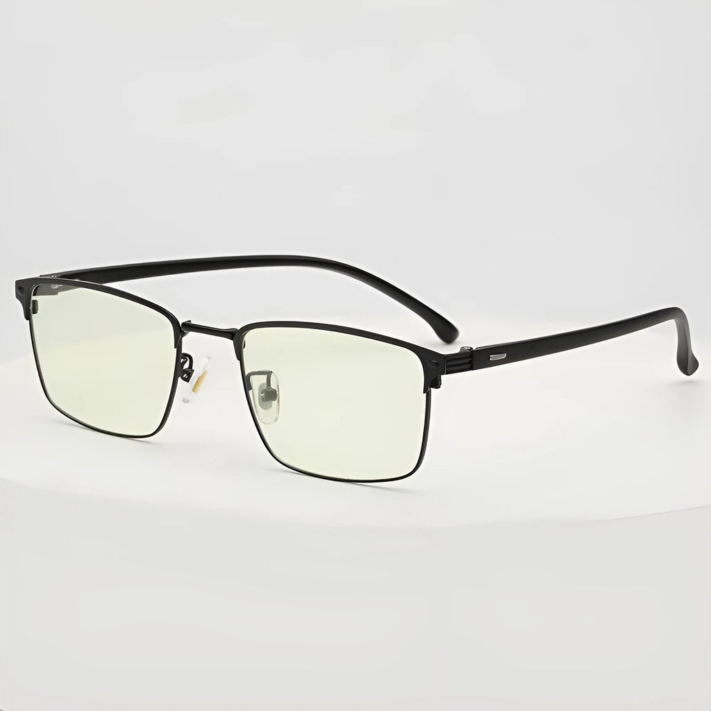 Flat without degree anti-blue glasses with PC lens, 20g, in black colour on white background