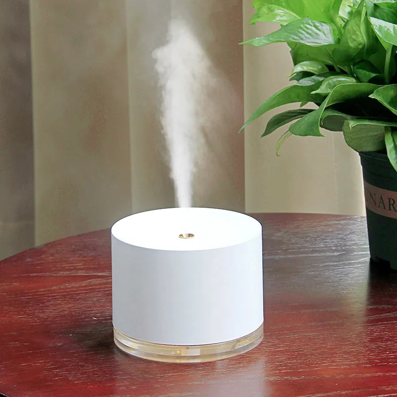Wireless air humidifier diffuser in white with USB cable, 130 x 130 x 100mm, 780ml tank, 2000mAh battery