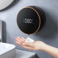 Automatic induction hand sanitizer machine, wall mounted, 300ml, chrome finish, LED display, USB rechargeable