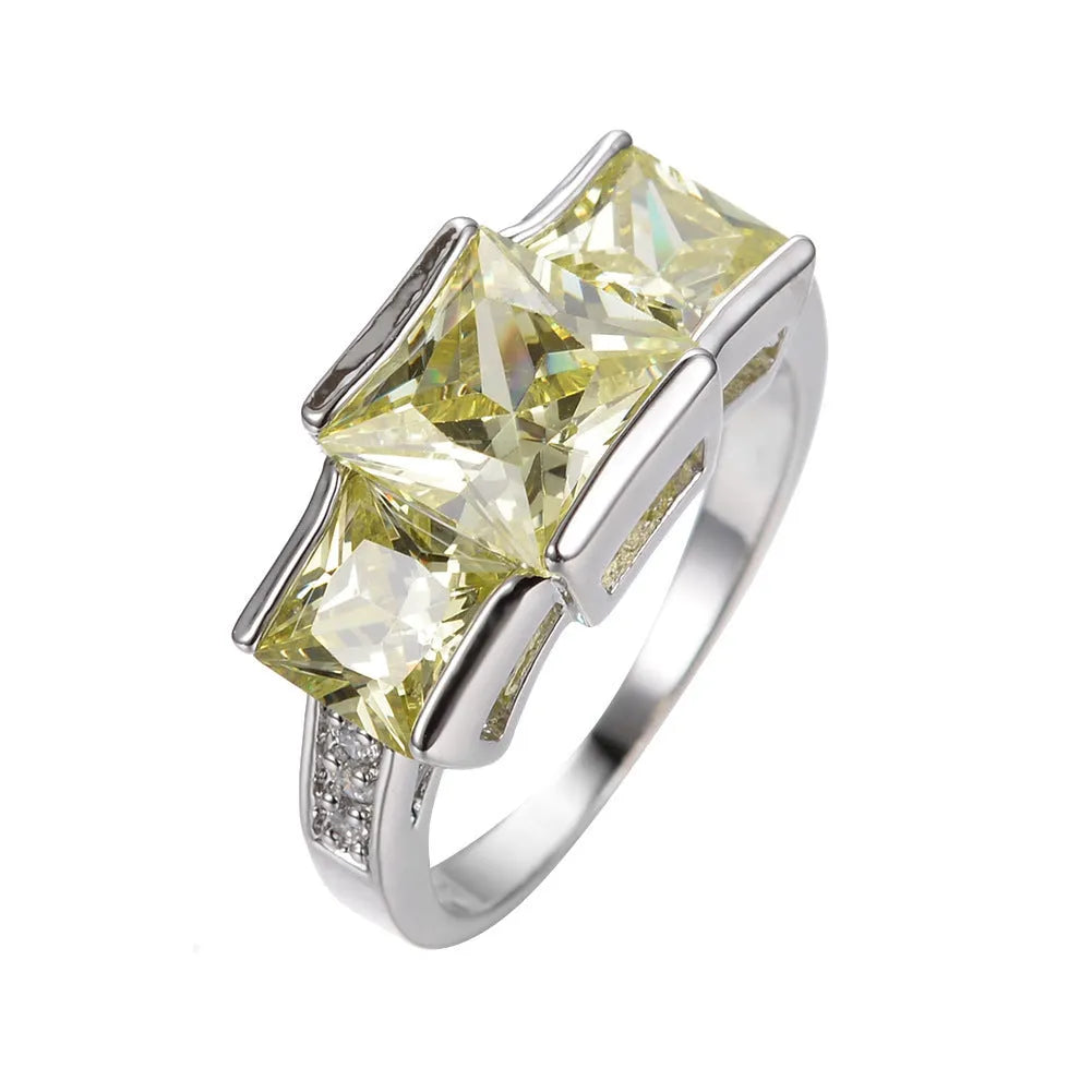 Women's copper electroplated colourful ring in geometric rainbow metal design, multiple colour options