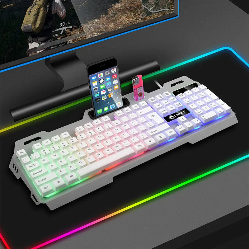 Limei T19 luminous gaming keyboard and mouse set in black with mechanical feel keys