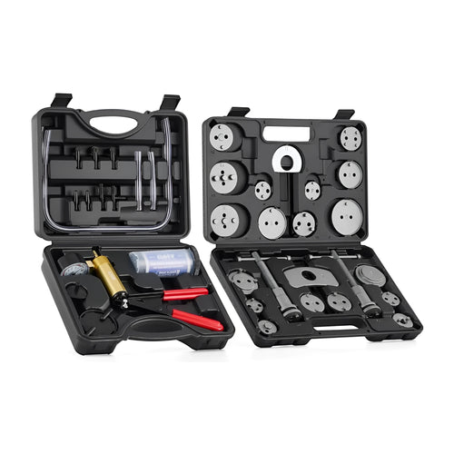 22-piece brake pad dismounting tools in carbon steel with exhaust valve set for vehicle brake cylinder jacking