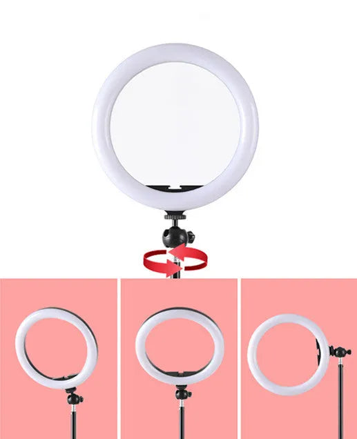 10-inch ring selfie light with adjustable metal bracket for smartphone photography