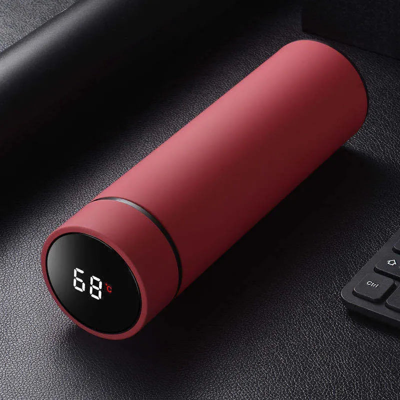 450ml stainless steel vacuum insulated water bottle in black, red, gold, or blue colour