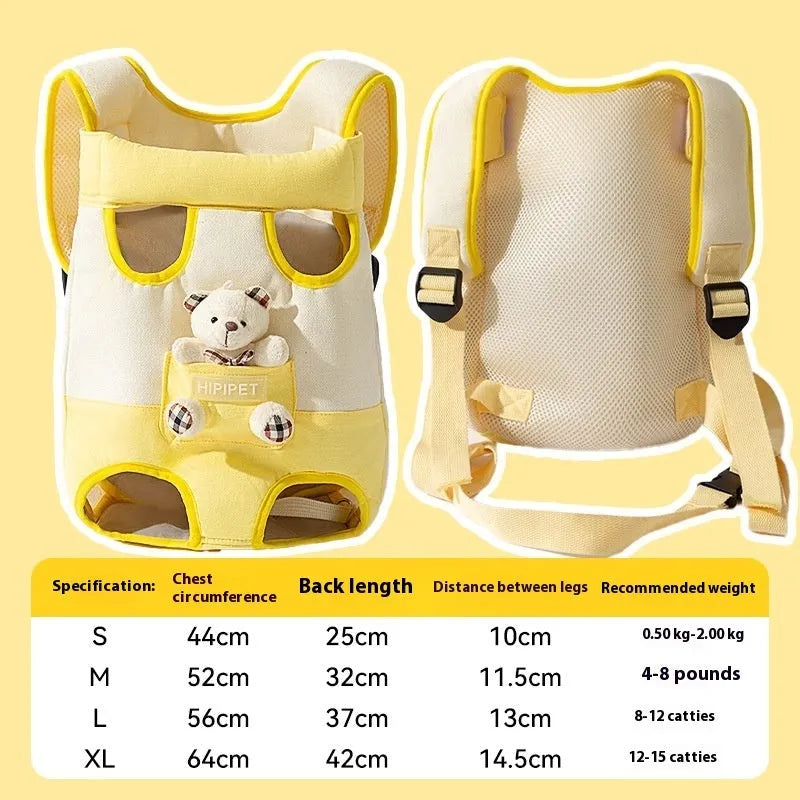 Cartoon animal pattern cat chest bag in canvas with pearl cotton lining, available in multiple colours and sizes