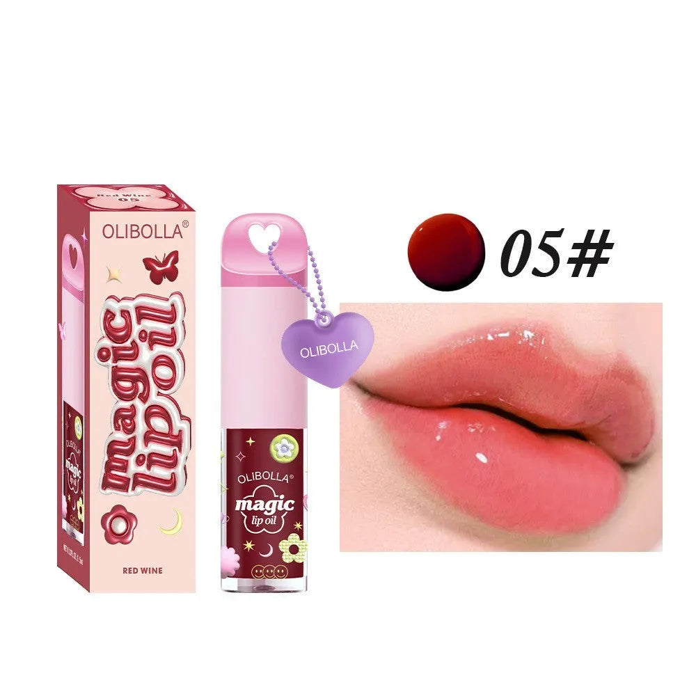 Temperature sensitive colour change lip gloss moisturising nourishing lip oil in six colour options