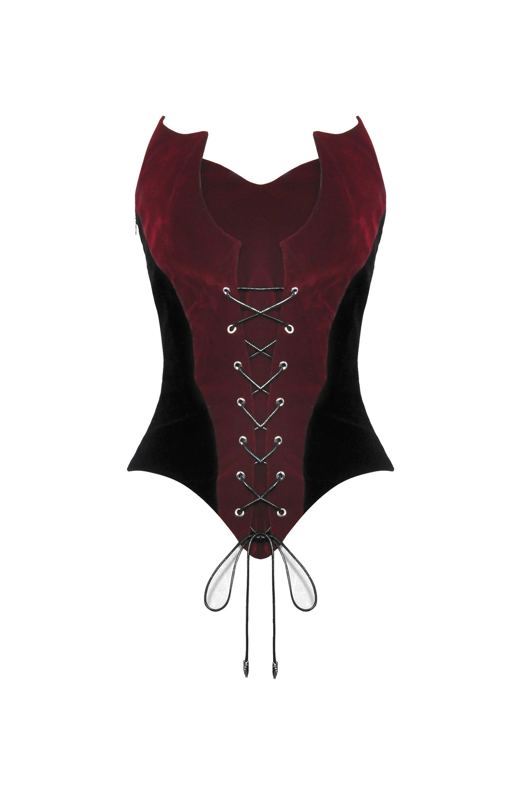 Red Gothic waist-cinching slimming camisole solid colour round neck short sleeve vest top for women