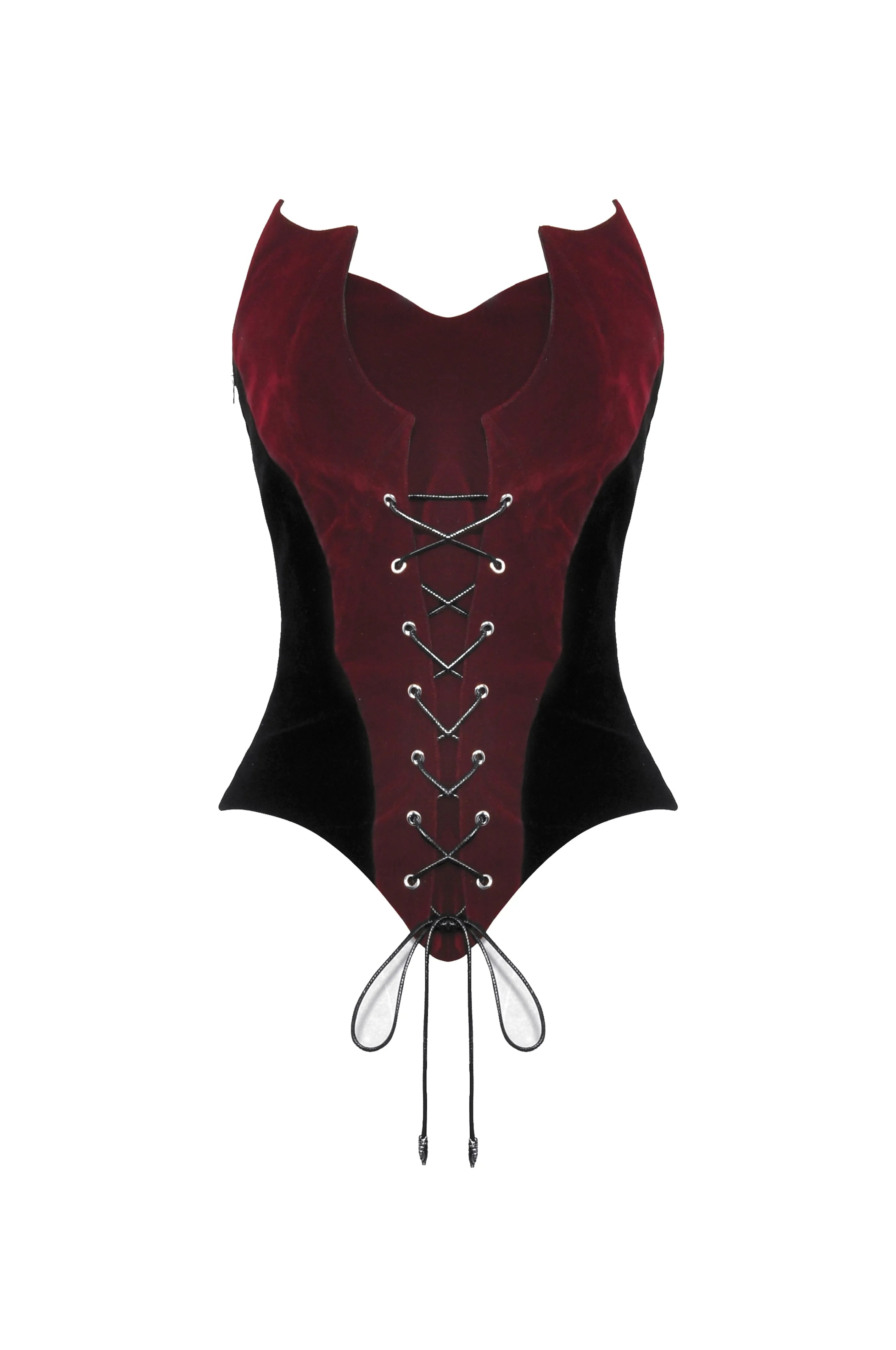 Red Gothic waist-cinching slimming camisole solid colour round neck short sleeve vest top for women