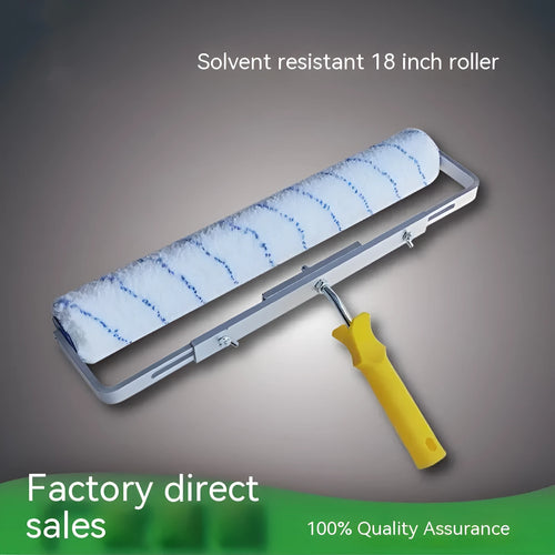 18-inch paint roller set with three brush heads on engineering plastics barrel for wall painting
