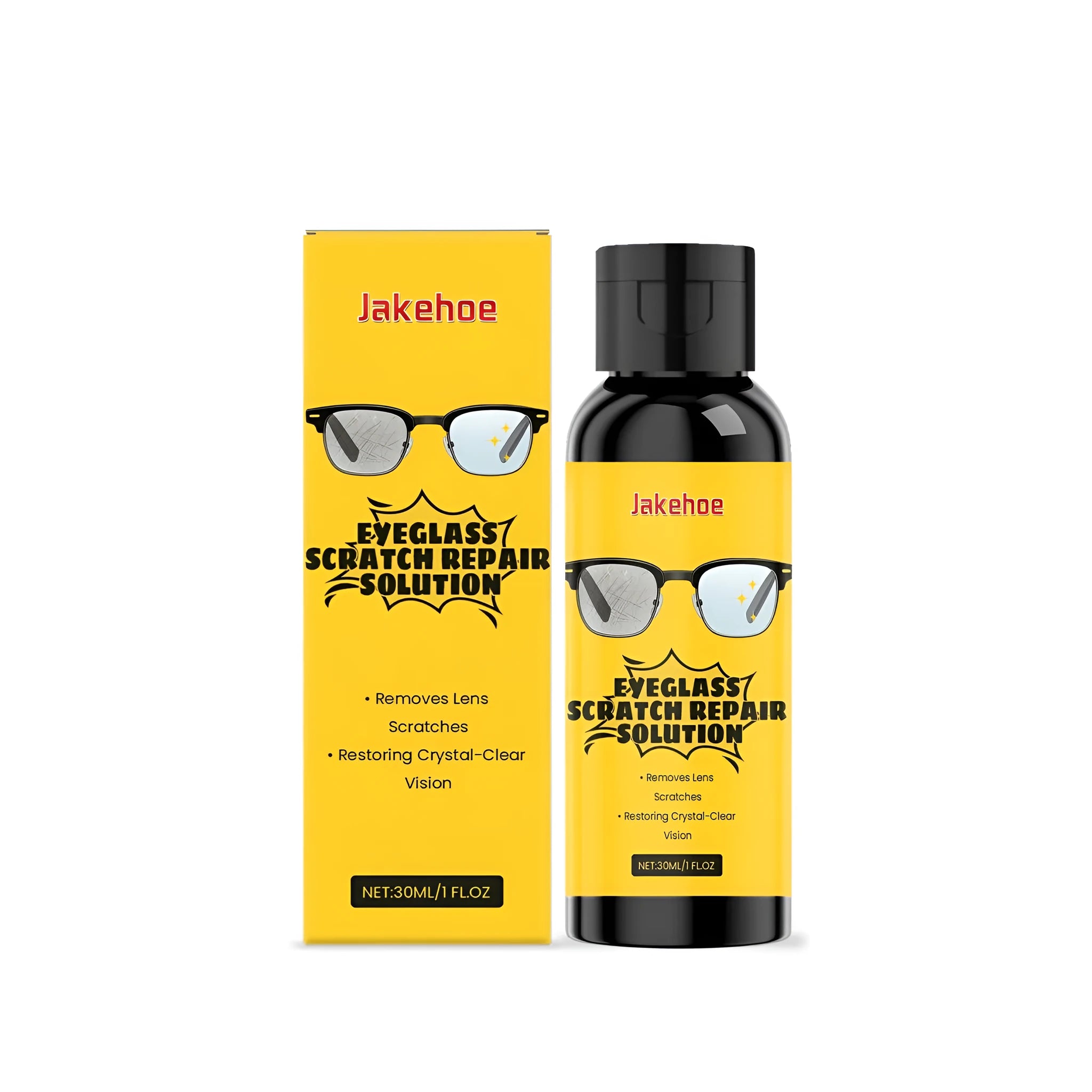 30ml eyeglass scratch repair solution bottle with applicator for lens maintenance