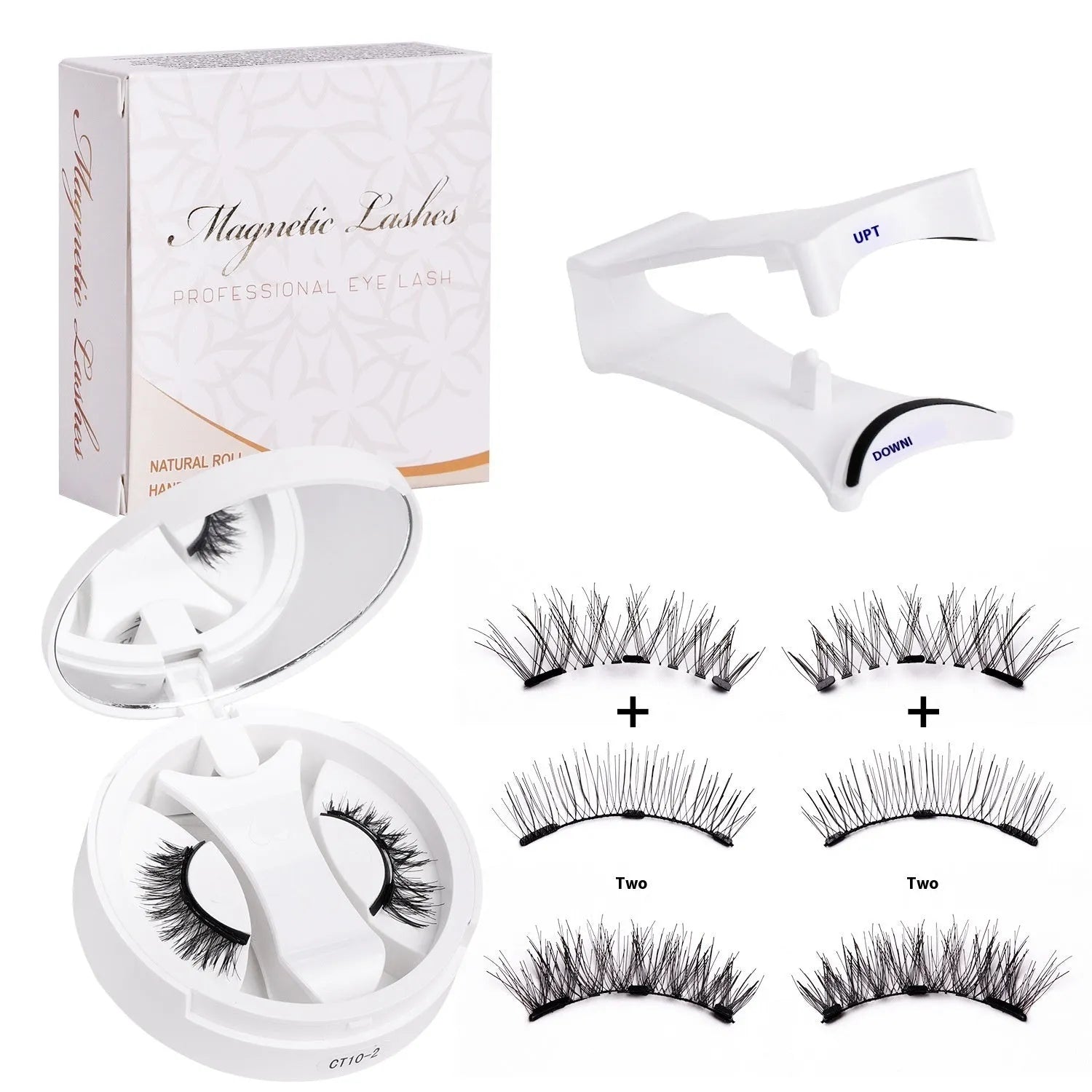 Magnetic false eyelashes in case with integrated soap holder, portable CT10 series