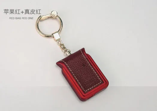 Bluetooth dual SIM adapter keychain for iOS with multiple colour options including black leather