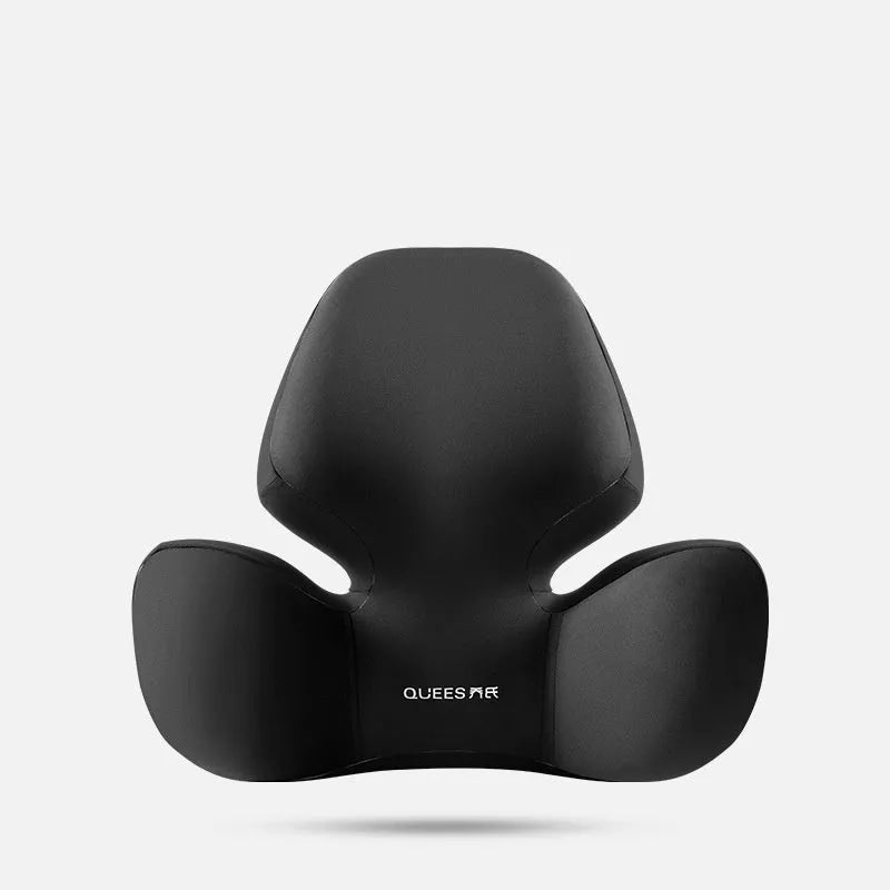 Black grey memory foam lumbar support pillow and headrest for car seat