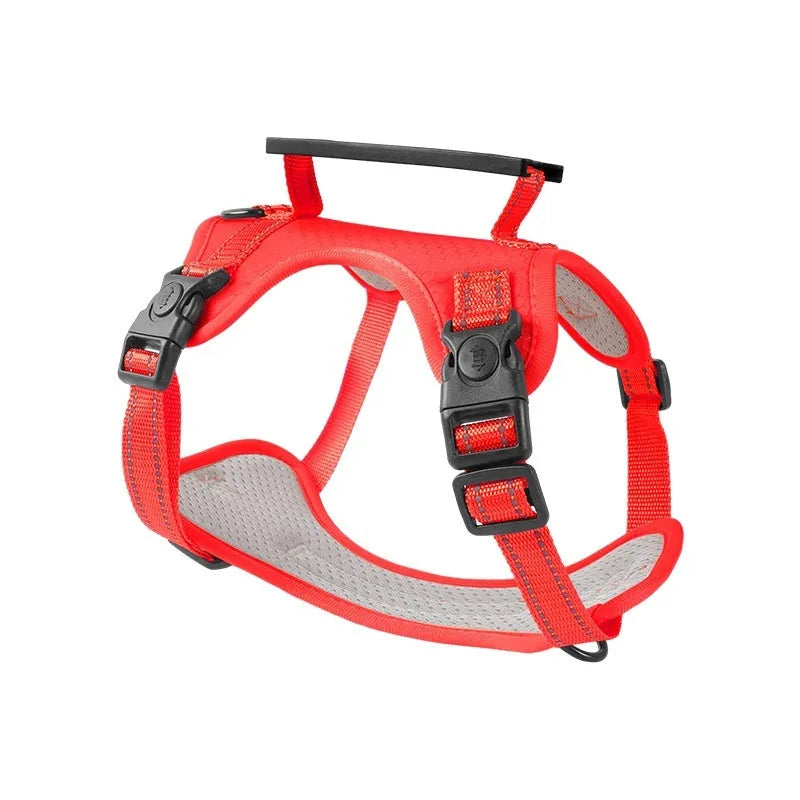 Adjustable polyester dog chest harness in multiple colours and sizes for walking control