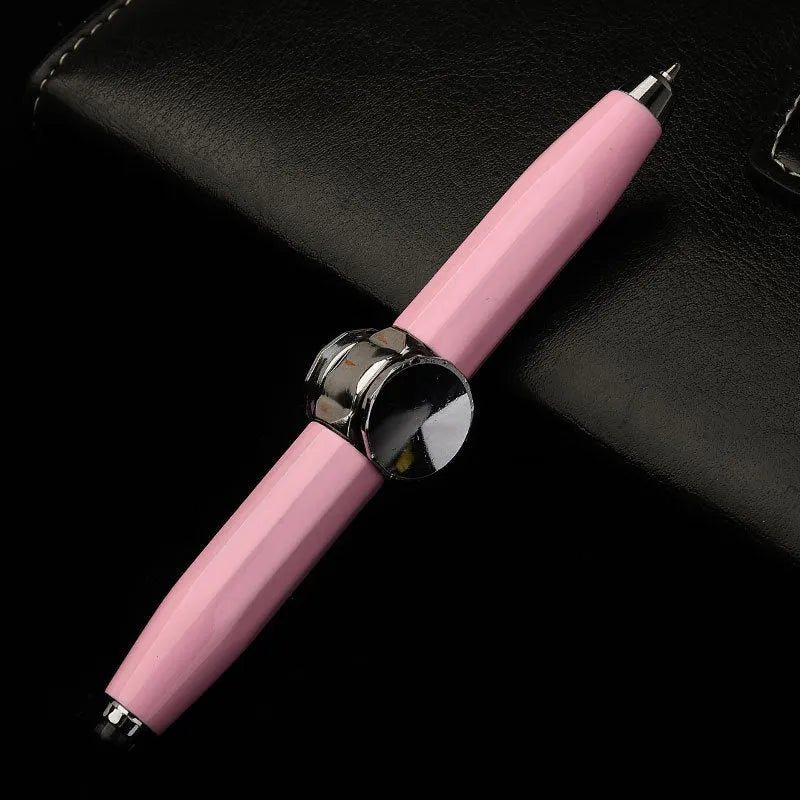 10.5cm metal ballpoint pen with spinning gyro decompression mechanism and LED light feature
