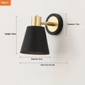 Nordic style iron wall lamp with tricolor LED light for bedside or living room.
