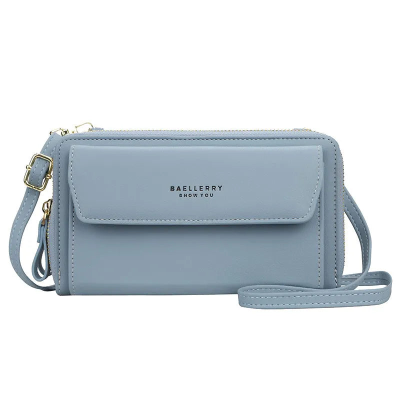 Red PU leather ladies messenger bag with diagonal strap and zipper closure