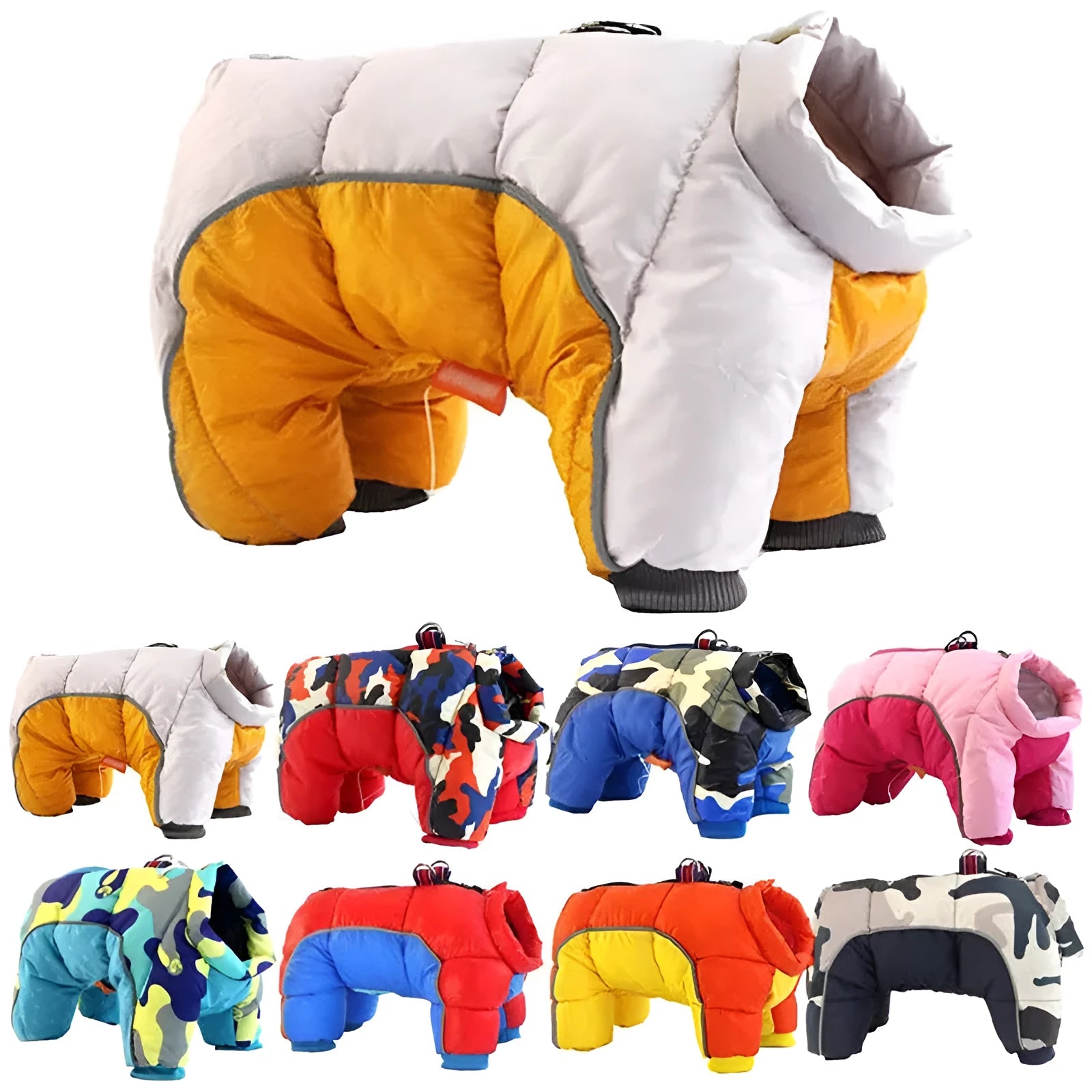 Thick cotton dog winter coat in casual style, available in multiple colours and sizes S to 4XL
