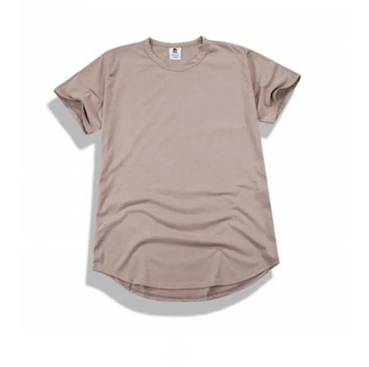 Men's oversized hip hop T-shirt in Khaki, relaxed fit, cotton blend, shown front view