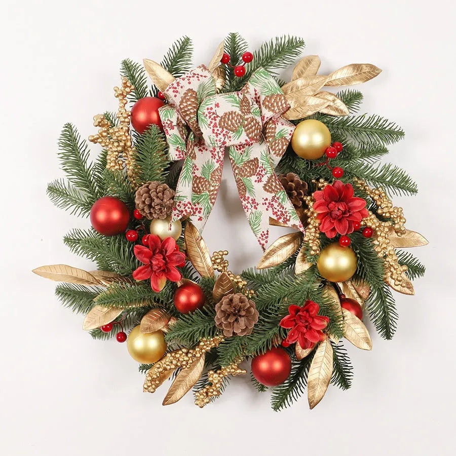 American country style plastic Christmas garland decoration in one of four hanging styles