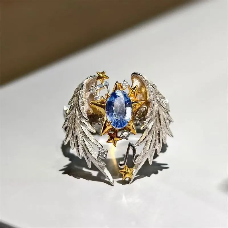 Angel Wings adjustable geometry ring with alloy construction and oiling finish