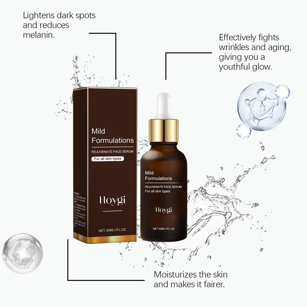 30ml facial essence bottle with hyaluronic acid, arbutin and vitamin C ingredients
