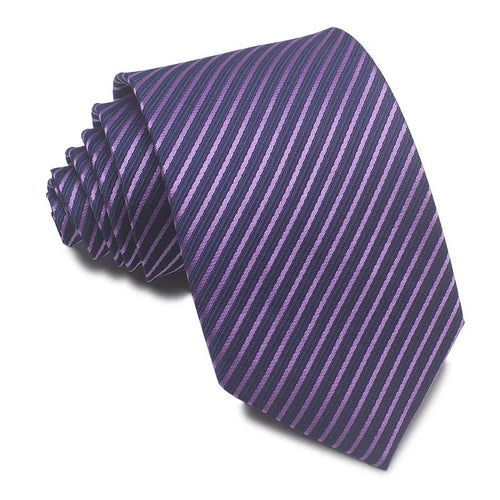 8cm wide polyester jacquard business tie with striped pattern in various colour options