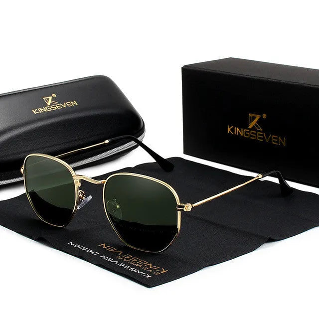 Men's classic round sunglasses in retro design available in six colour options including black, blue and silver