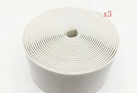 Flexible PVC wall corner protection tape in porcelain white, 3.8cm wide by 3.2m long