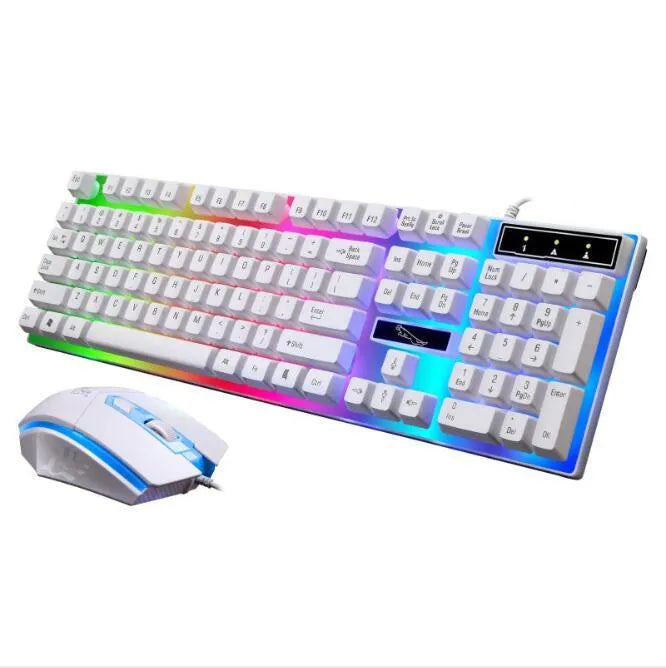 G21 wired USB mouse and PS/2 keyboard set in black with cable and ergonomic design