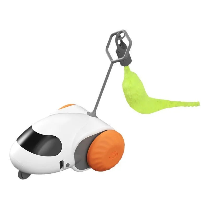 Smart running car toy for cats with gravity sensor and Type-C charging port in light grey blue colour