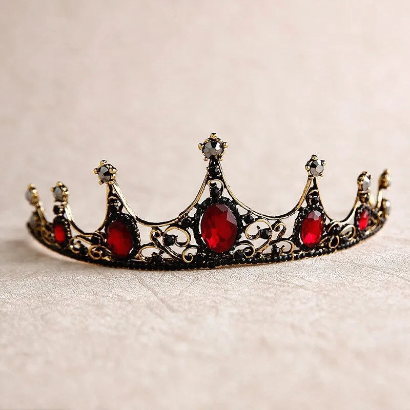 Baroque black alloy crown bridal headdress with electroplating 14x5x23cm