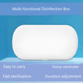 White UV wireless disinfection and charging box for sterilising mobile phones and personal items.