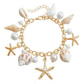 Women's summer beach waist chain with star pendant and matching bracelet jewellery set