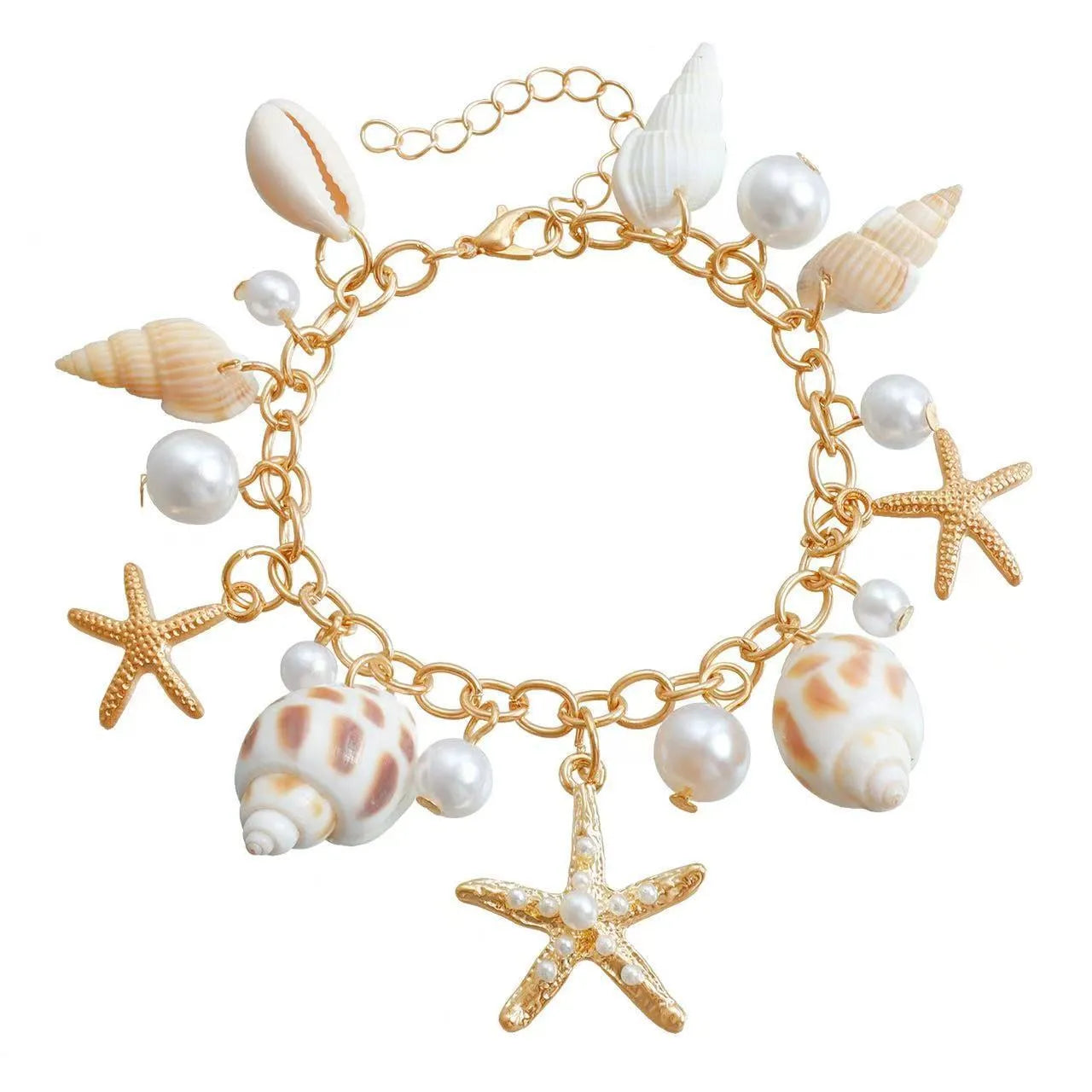 Women's summer beach waist chain with star pendant and matching bracelet jewellery set